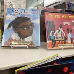 display of Black History Month books about artists and performers close up