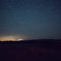 starry sky as the sun sets