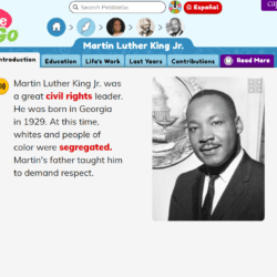 pebblego Martin Luther King, Jr. bio