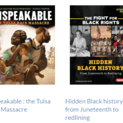 snapshot of books about the Tulsa race massacre